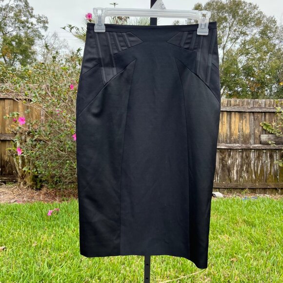 Karen Millen Dresses & Skirts - Karen Millen England Black Boned Wool Pencil Skirt SS10 Size 4